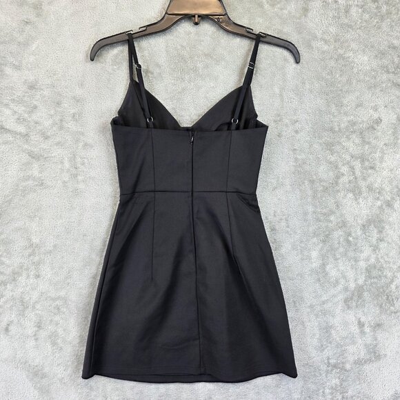 Polly Dress Womens 6 Black Bustier Mini Adjustable Straps Back Zip Corset Cup - Picture 7 of 11